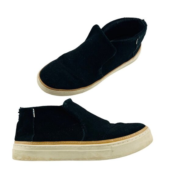 TOMS Paxton Women's size 8 Black Suede Leather  Slip On High Top - Picture 1 of 5